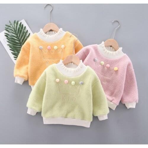 Sweatshirts For Girls Winter Plus thick velvet Childrens Sweatshirt Christmas Tops Baby Girls Kids Clothes Birthday Clothing