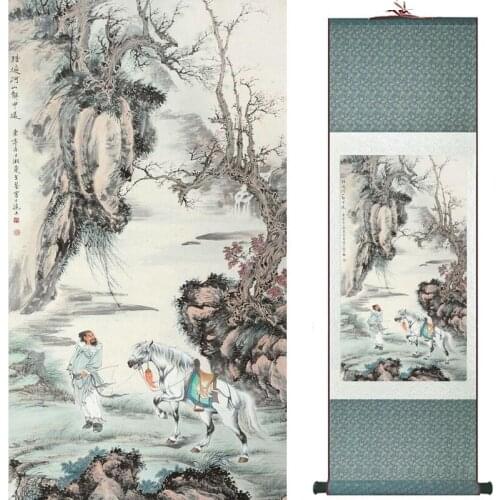 Traditional Chinese art painting Silk scroll painting Chinese wash painting19082216