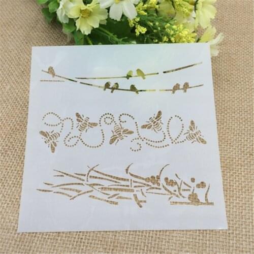 13*13cm 1PCs Bird Stencil Scapbook Stencil Decorating Tool scrapbooking