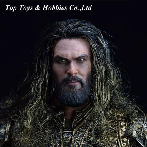 In stock 1/6 Scale Aquaman Head Carved Male Head Sculpt Model with planted hair For 12'' Action Figure Body