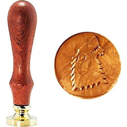 Vintage Cool Wolf Custom Picture Logo Wedding Invitation Wax Seal Sealing Stamp Rosewood Handle Set Kit