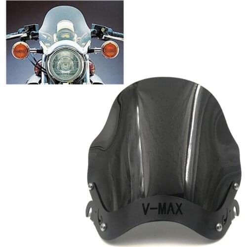 VMAX 1200 Motorcycle Front Windshield ABS Plastic WindScreen Deflector w/ Mount Bracket For Yamaha V-MAX1200 VMAX1200 1985-2007