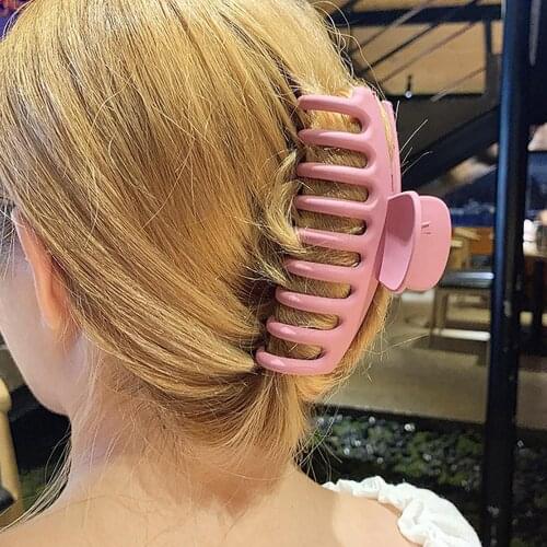 Women Strong Clip Hairpin Banana Hair Barrette Crab Solid Color Fashion Women Hair Claw Clip Gripper Barrette Headwear Accessory