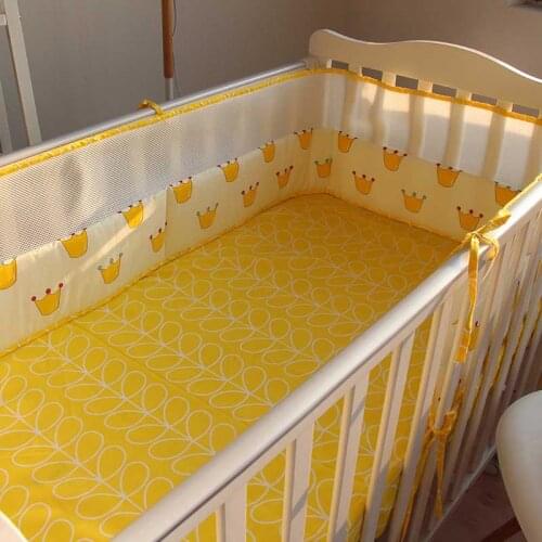Newborn Cradle Protector Bumpers Baby Bed Crib Bumper Cotton Washable Stars Design Soft Breathable Bedding Set Bed Circumference