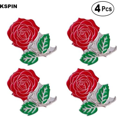 Rose Brooches Lapel Pin Flag badge Brooch Pins Badges 4pcs