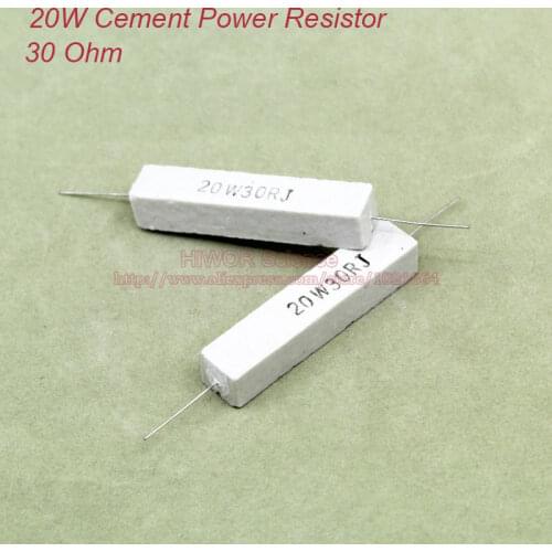 5pcs/lot) 20W 30 ohms Ceramic Cement Power Resistor 30ohm TOL 5% Resistors
