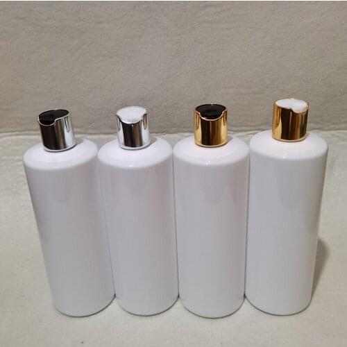500ml 14pcs/lot white brown clear blue empty plastic shampoo bottle with gold disc top cap,17oz PET essential oil bottle