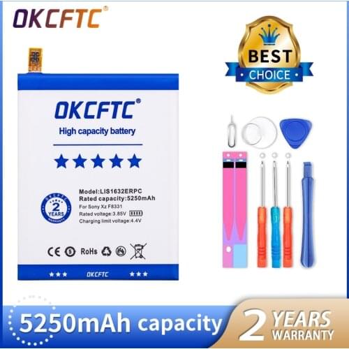 OKCFTC 5250mAh LIS1632ERPC Battery for Sony Xperia XZ Dual Sim F8332 XZs F8331+free tools