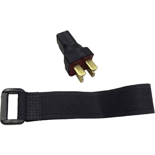 Remote Control Car Accessories Dual Battery Connector T-Shaped Adapter with Fixing Strap for XLH 9125 RC Car