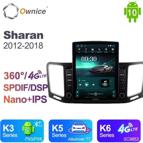 Tesla Style PX6 9.7" Android 10.0 4G+64GB Car DVD Player For Volkswagen Sharan 2012-2018 autoradio 4G LTE GPS Wifi BT RDS Radio