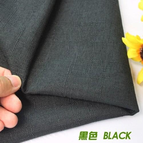 Black Compound lining Linen Fabric Sofa Cushion Fabirc Sewing Cloth Outdoor Linen Blend Fabric Upholstery 58" wide Per Yard