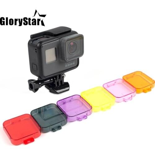 GloryStar Colors Underwater Diving Dive Filter Lens Cover Cap For GoPro Hero 6 5 Housing Go Pro Sport Action Camera Accessories