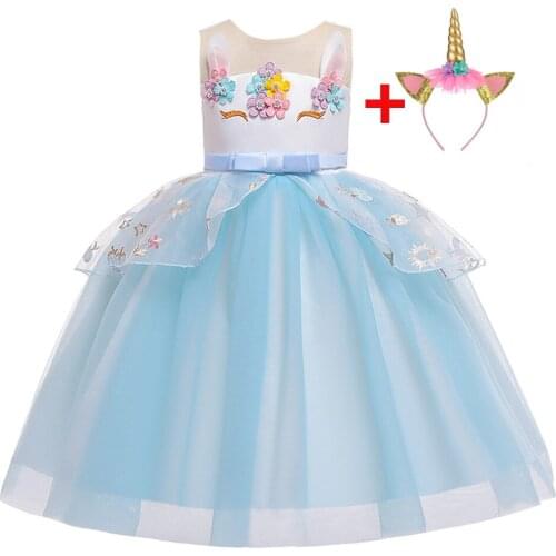 Unicorn Princess Dresses Cosplay Kids Clothes Ball Gown Party Wedding Children Prom Dress Girl Kids Dresses for Girls 3 10 Years