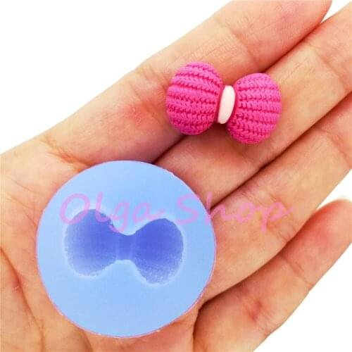 FYL718 Bow Bowknot Silicone Mold Fondant Cupcake Decorating Candy Chocolate Resin Earrings Jewelry Clay Making 21.7mm x 13.1mm