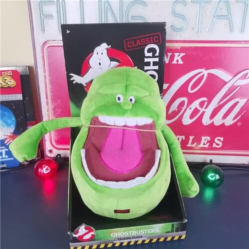 Kawaii Anime Figure Ghost Busters Slimer Marshmallow Ghost Sound Plush Doll Toys Boy Girl Ornaments
