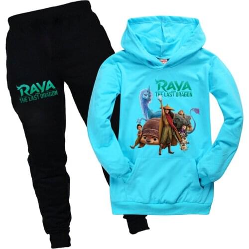Raya and The Last Dargon Girls Clothes Sets Autumn Spring Kids Tracksuit Hoodies + Pants Children Long Sleeve Pullovers Outfits