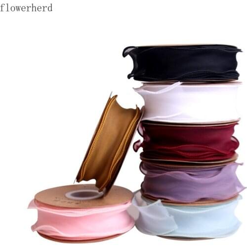 Korean Ribbon Flower Bouquets and Bow Knots Flowers Packaging Fishtail Ribbon Diy Gold Rim Ribbon Material Flower Decorations