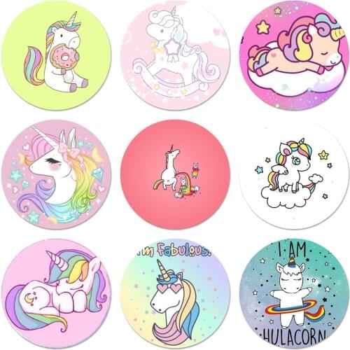 Kawaii Unicorn Icons Pins Badge Decoration Brooches Metal Badges For Clothes Backpack Decoration 58mm