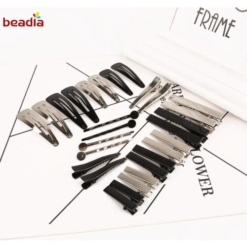 Fashion 20pcs Black/Rhdium Color 3 Styles Hair Accessories Hairpin Barrette Fitting Baby Hair Pins DIY hair Jewelry Findings
