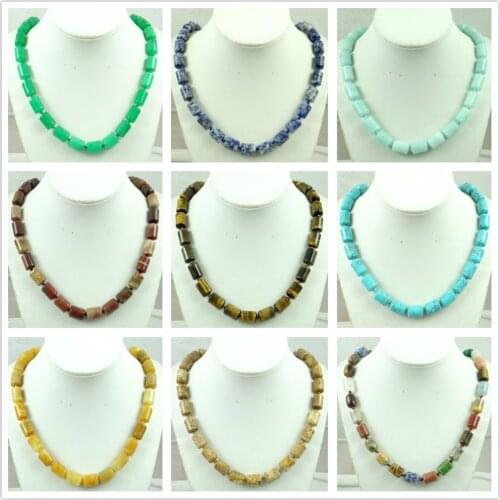 Fashion Natural Pink Quartz Onyx Opal Tiger Eye Stone Pendants Chains Handmade Gem Jewellery Necklace For Women Fine Jewelry F2