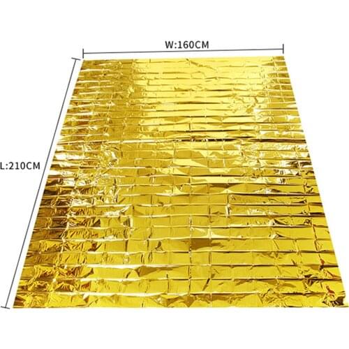 2pcs/Lot 210X160cm Emergency blanket survival mountaineering camping insulation sunscreen thin mat