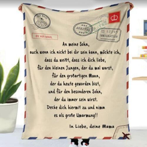Blanket Letter Printed Flannel Throw Premium Blanket 3D Print Mail Keep Warm Sofa Child Blanket Home Family Mothers Day Gifts