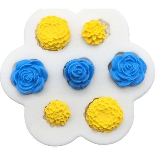 Wholesale 10 pcs/lot Hydrangea Rose Silicone Sugarcraft Mold Chocolate Cupcake Baking Fondant Cake Decorating Tools