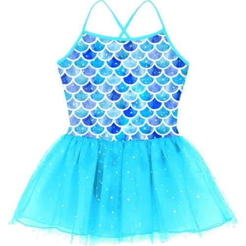 Kids Girls Ballet Dance Dress Children Cosplay Tulle Tutu Flower Dress Dancewear Clothing Ballerina Fairy Party Mermaid Costumes