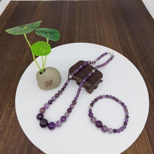 Natural Round Amethyst Flower Yellow Jade Gemstone Party Wedding Wealth For Jewelry DIY Jewelry Box Bracelet Necklace Vintage