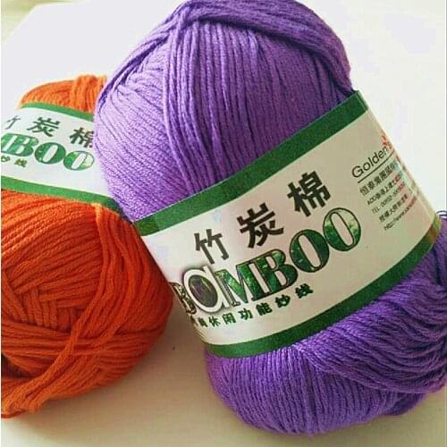 50g yarn High quality soft and smooth natural bamboo cotton hand woven yarn, baby cotton crochet knitted fabric crochet yarn