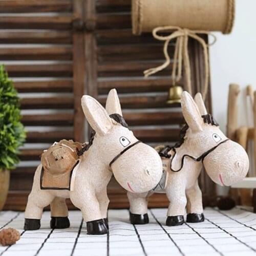 European donkey statue crafts, animal sculpture art, home office desktop decoration, Christmas gifts