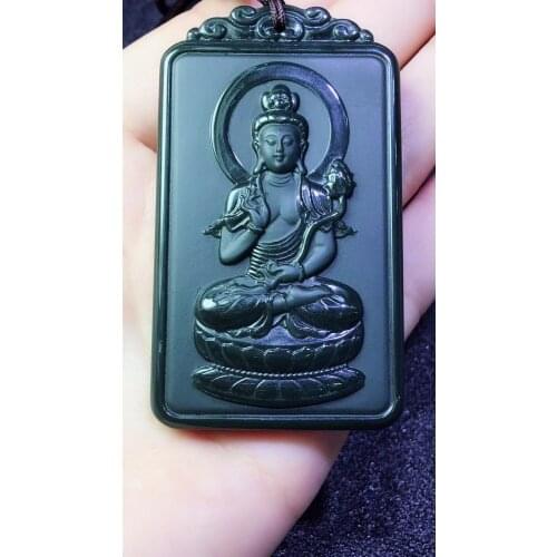 Xinjiang Hetian Sapphire Fine-grained Feast to Bodhisattva pendant