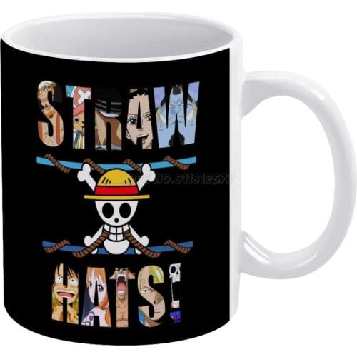 STRAW HATS! White Mug To Friends and Family Creative Gift 11 Oz Mug Coffee Ceramic Mug Luffy Nami Usopp Pirate Straw Hat Pirates