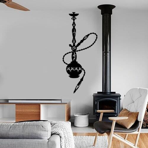 Cool Home Living Room Bedroom Decal Mural Art Deco Wall Vinyl Hookah Sticker Hookah Shop Sign Smoking Window Decal