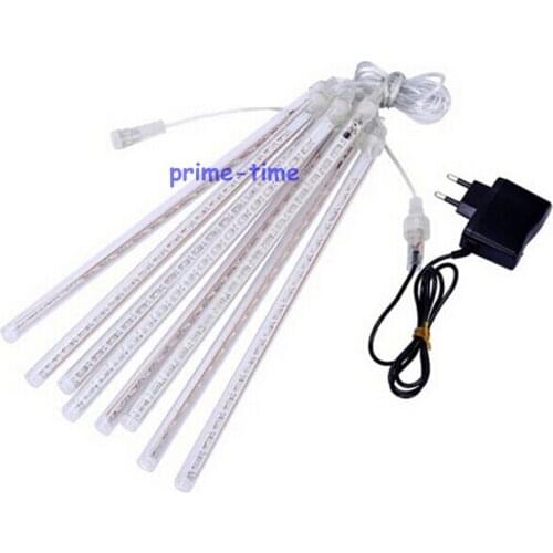 50cm 30cm 8 Tubes LED Meteor Shower Rain Lights Icicle Snow Raindrop lamp for Christmas Waterproof + Power adapter Free shipp