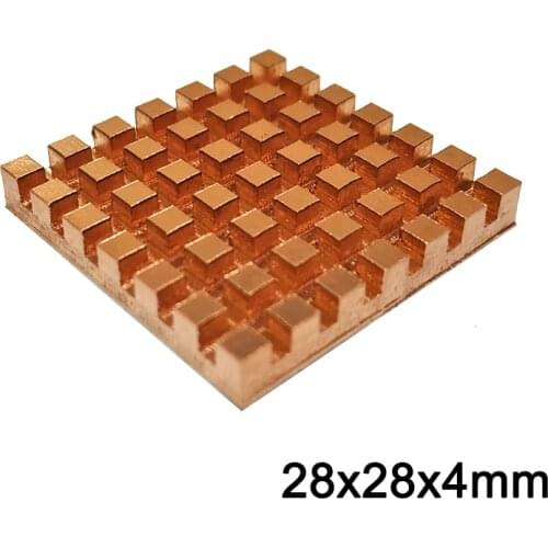Pure Copper Heat Sink Adhesive Back Cooling For VGA DDR MOS GPU IC Chipset Radiator Cooler Heatsink 28x28x4mm