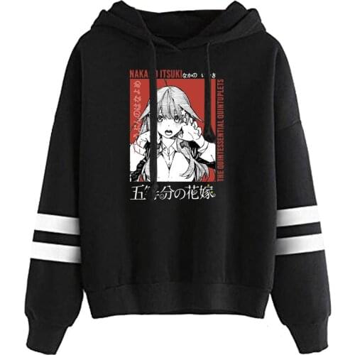 Popular The Quintessential Quintuplets Hoodies Men Women Sweatshirts Autumn Hip Hop Girls Comic Hooded Casual Black Pullovers