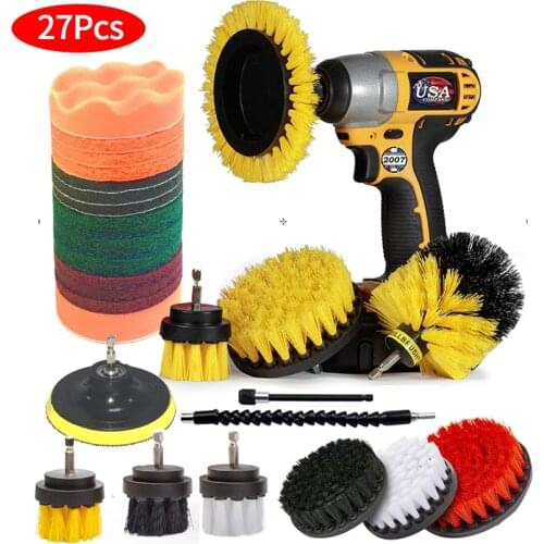 Bathroom Car Cleaning Brush Combination Suit Floor, Bathtub Electric Drill Cleaning Brush Car Planing Interior Cleaning Brush