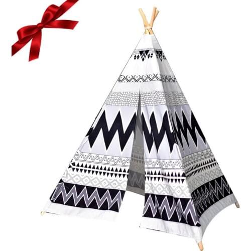 Teepee Large Cotton Linen Kids Teepee Canvas Playhouse Indian Play Tent House White Children Tipi Tee Pee Tent