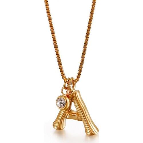 Jewelry new 26 letters golden pendant stainless steel necklace fashion necklace