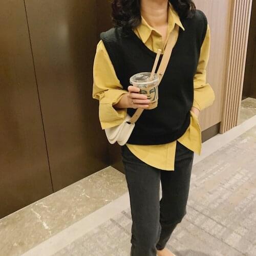 21 Womens Sweater Black Vest Tops Y2k For Women Aesthetic Vintage Clothes Za Woman Aliexpress Korean Style Crop Indie Waistcoat