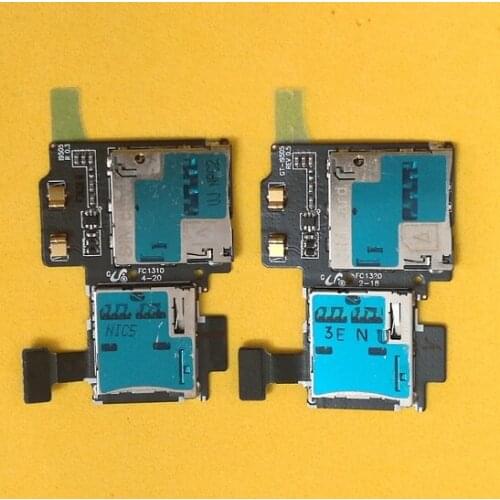 10pcs/lot SIM Card Tray Memory SD Card Holder Connector Flex Cable Replacement Parts for Samsung Galaxy S4 i9500 i9505