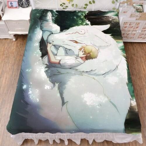 150x200cm Japan Anime Natsume Yuujinchou Natsume Takashi natsume reiko bed sheet milk fiber & flannel blanket summer quilt
