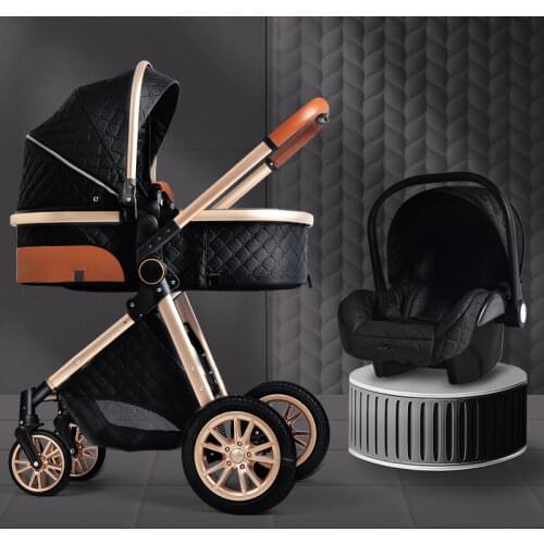2020 Luxury Baby Stroller 3 in 1 with Car Seat Portable Reversible High Landscape Baby Stroller Hot Mom Stroller Travel Pram