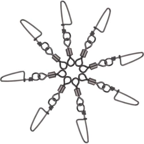 30Pcs 8 Shape Fishing Barrel Bearing Rolling Swivel Ring Connector Fish Tackle Rolling Swivel For Fishhook Lure Fishing Accessor