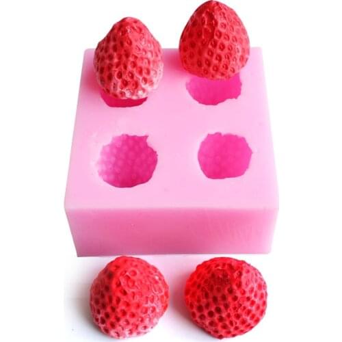 3D big strawberry shape silicone DIY fondant chocolate mold, candy, soap, scented candle, jewelry resin decoration tool