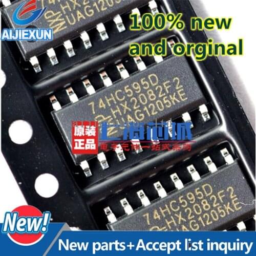 50PCS in stock 74HC595D SOP-16 8-bit serial-in/serial or parallel-out shift register with output latches; 3 100%New and original