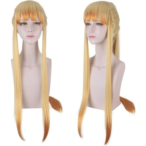 Agatsuma Zenitsu Wig Kimetsu no Yaiba Demon Slayer Cosplay Long Straight Hair Wig Hair Synthetic Heat Resistant Cosplay Wig