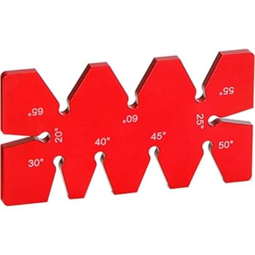 Aluminum Alloy 20-65 Degree Angle Gauge Carpentry Squares Angle Template Ruler With Anodized Surface Woodworking Red