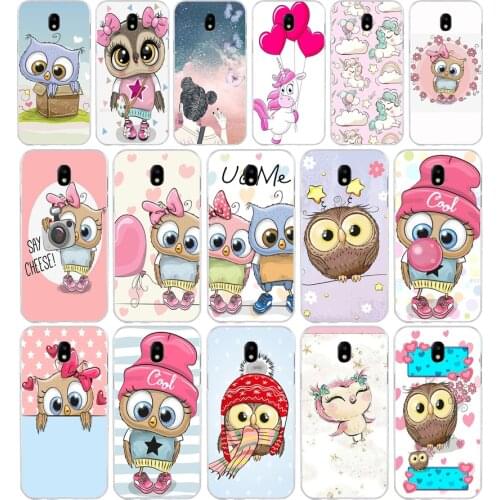 322FG Cute cartoon owl Soft Silicone Tpu Cover phone Case for Samsung j3 j5 j7 2016 2017 j330 j2 j6 Plus 2018